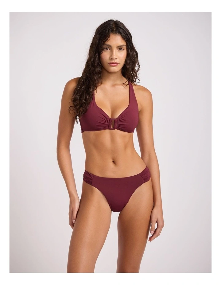 Collective High Leg Ruched Side Pant - Dark Burgundy image 5