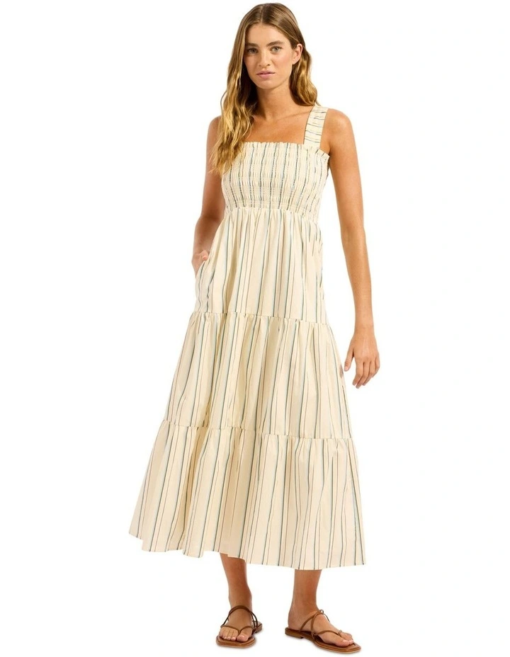 Beachedit Stripe Faithfull Midi Dress in Cream image 1