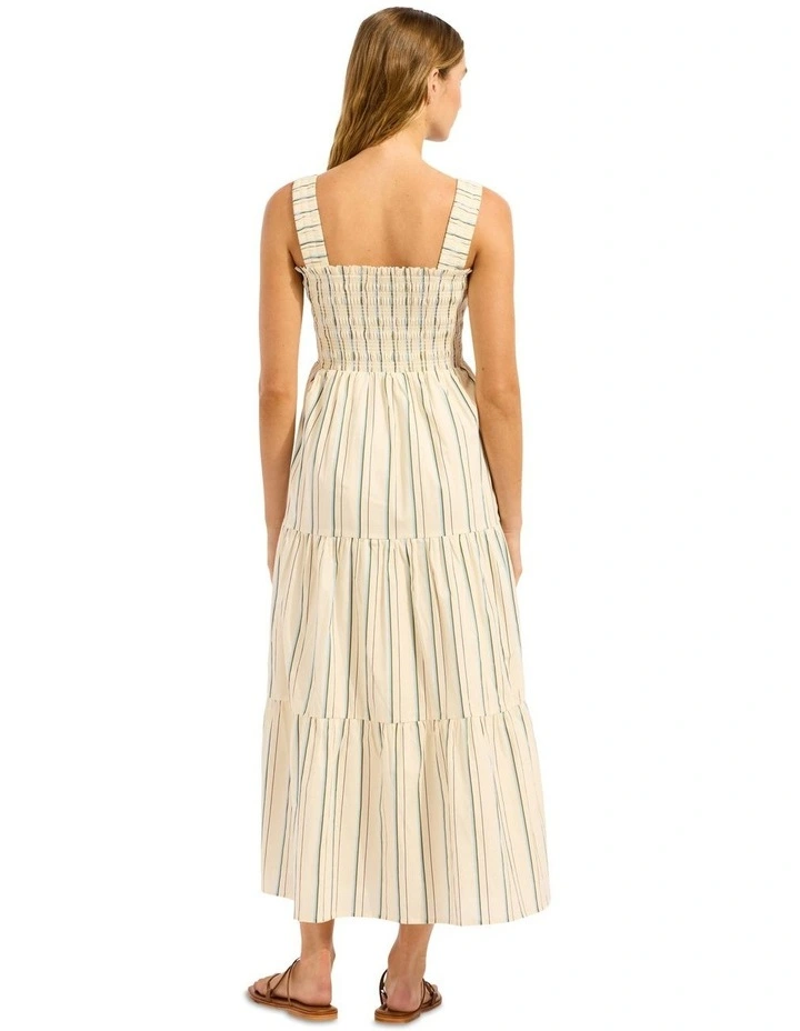 Beachedit Stripe Faithfull Midi Dress in Cream image 2