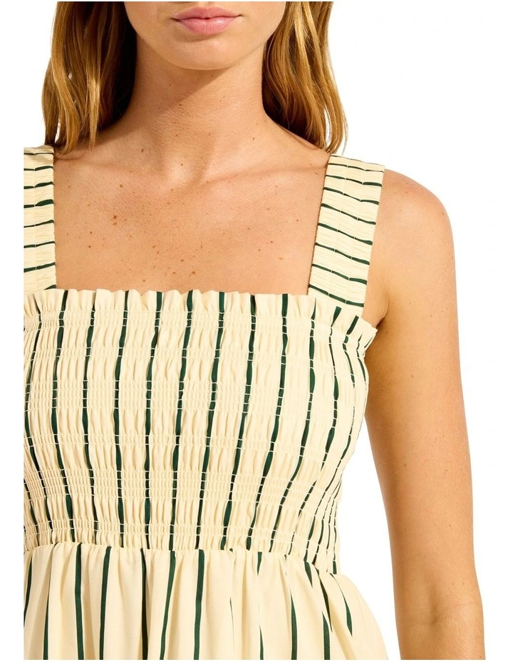 Beachedit Stripe Faithfull Midi Dress in Cream image 4