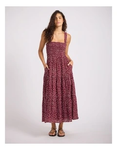 Dolce Dot Faithful Midi Dress in Dark Burgundy