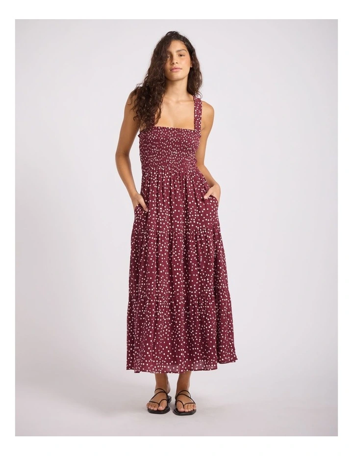 Dolce Dot Faithful Midi Dress in Dark Burgundy image 1