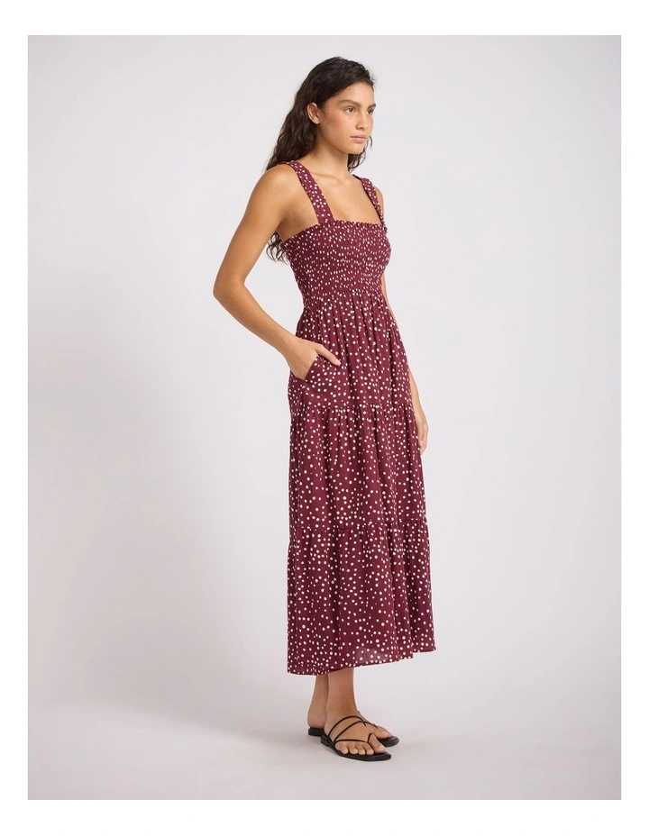 Dolce Dot Faithful Midi Dress in Dark Burgundy image 2