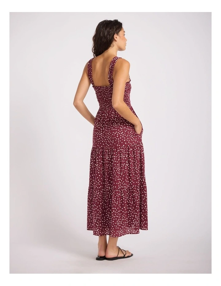 Dolce Dot Faithful Midi Dress in Dark Burgundy image 3