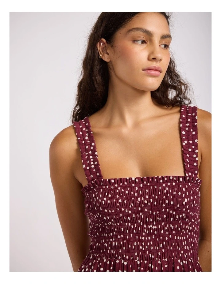 Dolce Dot Faithful Midi Dress in Dark Burgundy image 4