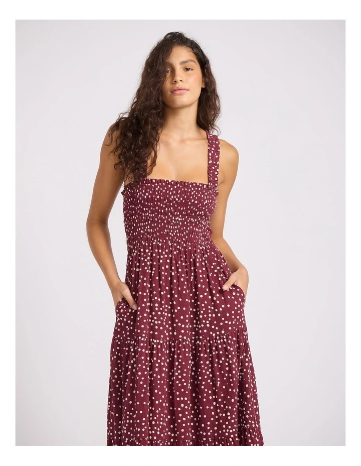 Dolce Dot Faithful Midi Dress in Dark Burgundy image 5