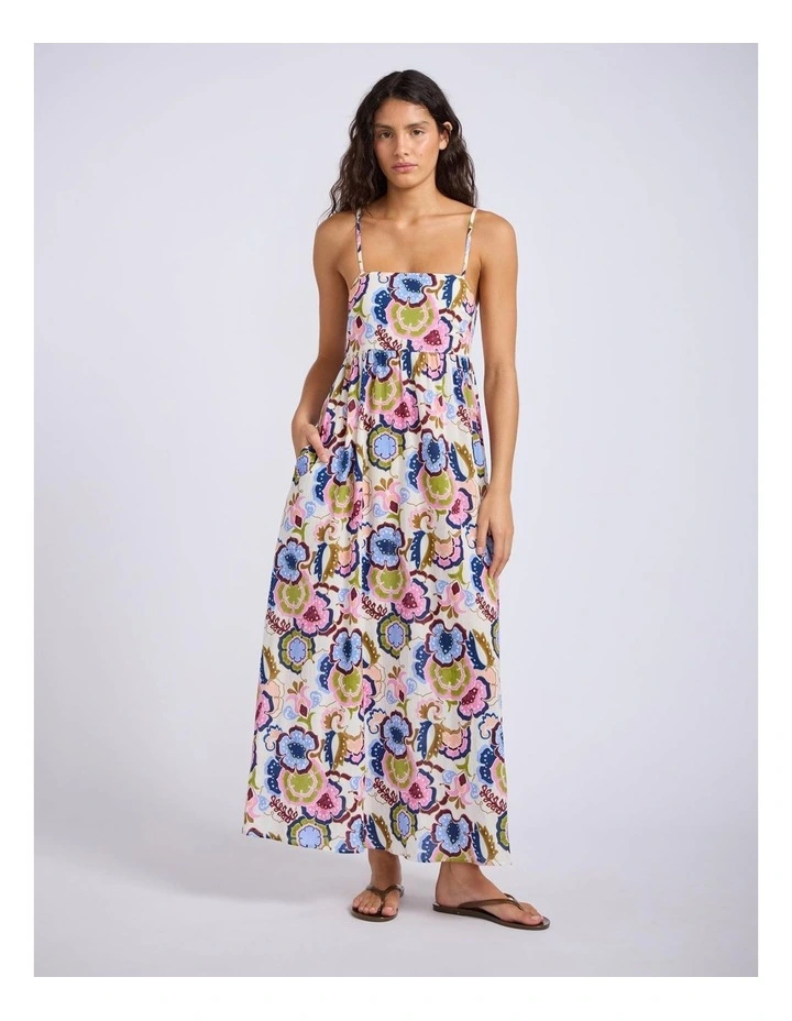 SeaBlossom Midi Dress in Vanilla Floral Print image 1