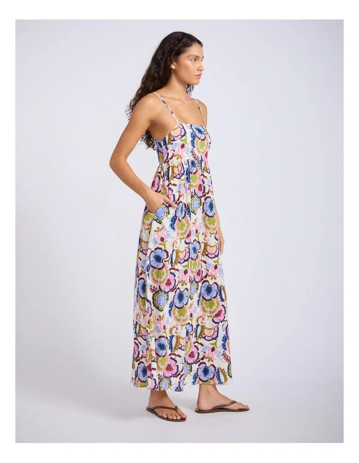SeaBlossom Midi Dress in Vanilla Floral Print image 2