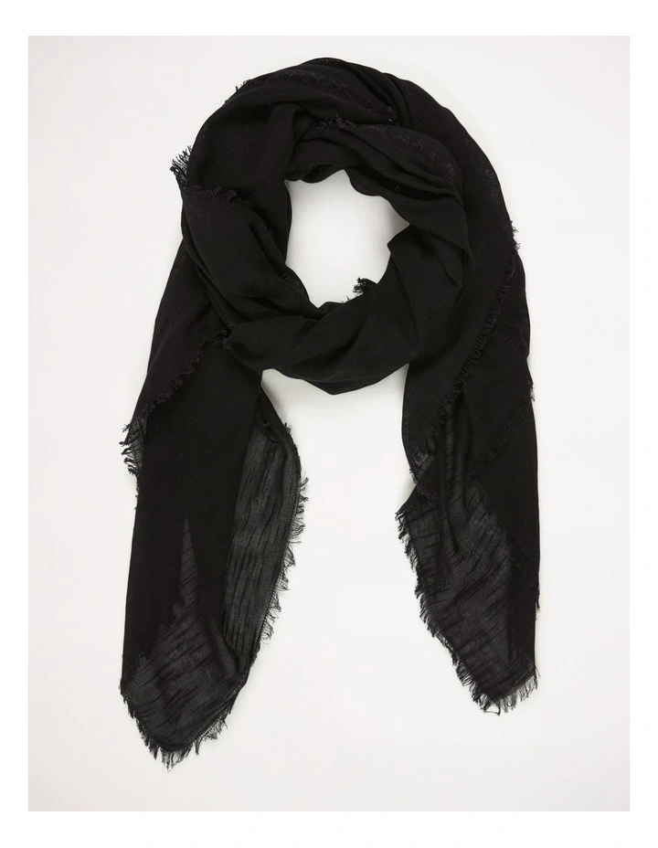 Beach Essential Textured Cotton Beach Wrap Black image 5