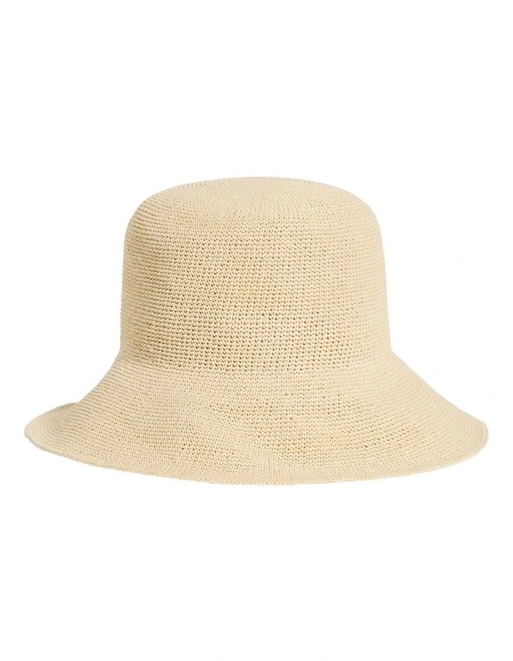 Shady Lady Packable Raffia Bucket Hat in Natural image 2
