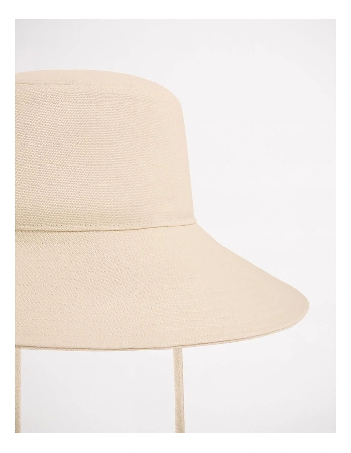 ShadyLady Tie Up Bucket Hat in Ecru image 4