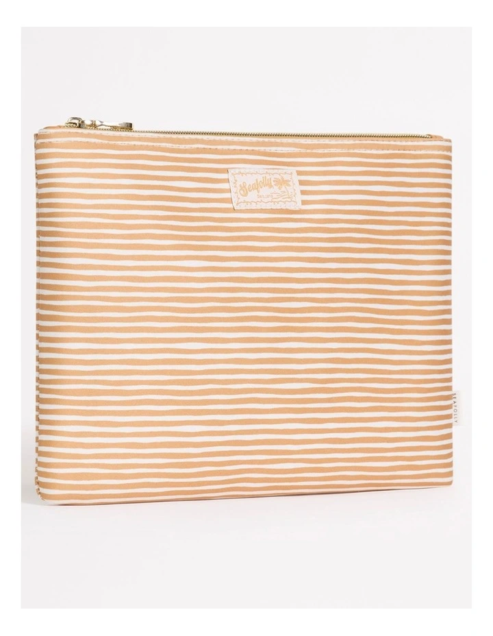 CarriedAway Stripe Neoprene Bag Tan image 1