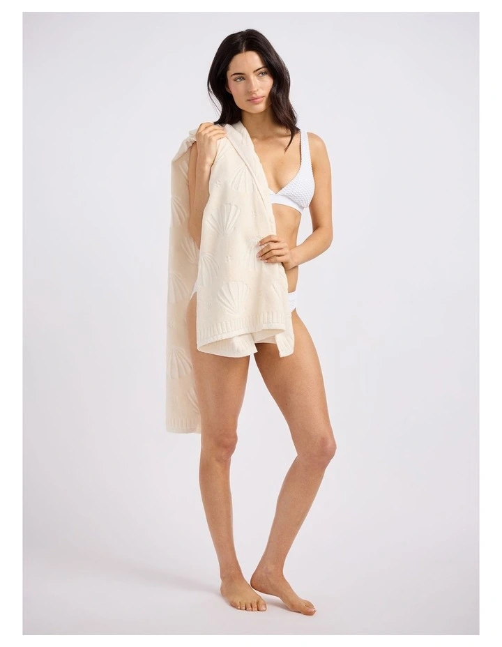 Fringe Benefits Jacquard Border Towel Ecru image 1