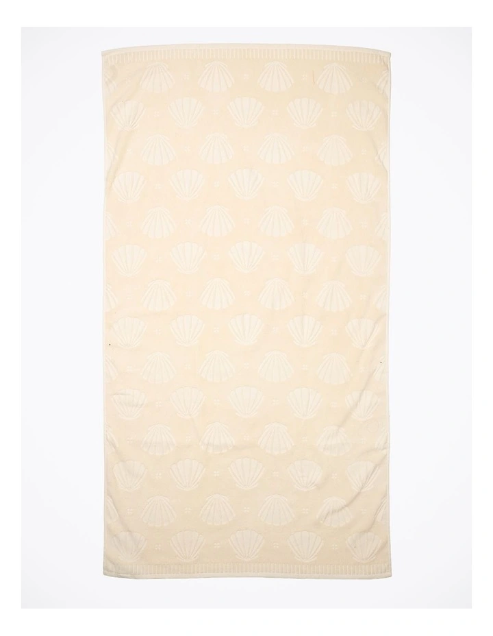 Fringe Benefits Jacquard Border Towel Ecru image 2
