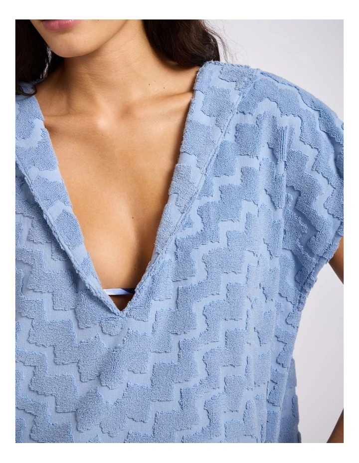 FringeBenefits Towel Poncho Cornflower image 4