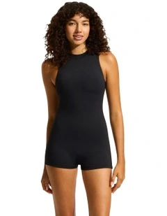 Collective Boyleg Zip One Piece in Black
