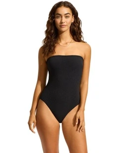 Sea Dive Bandeau One Piece in Black