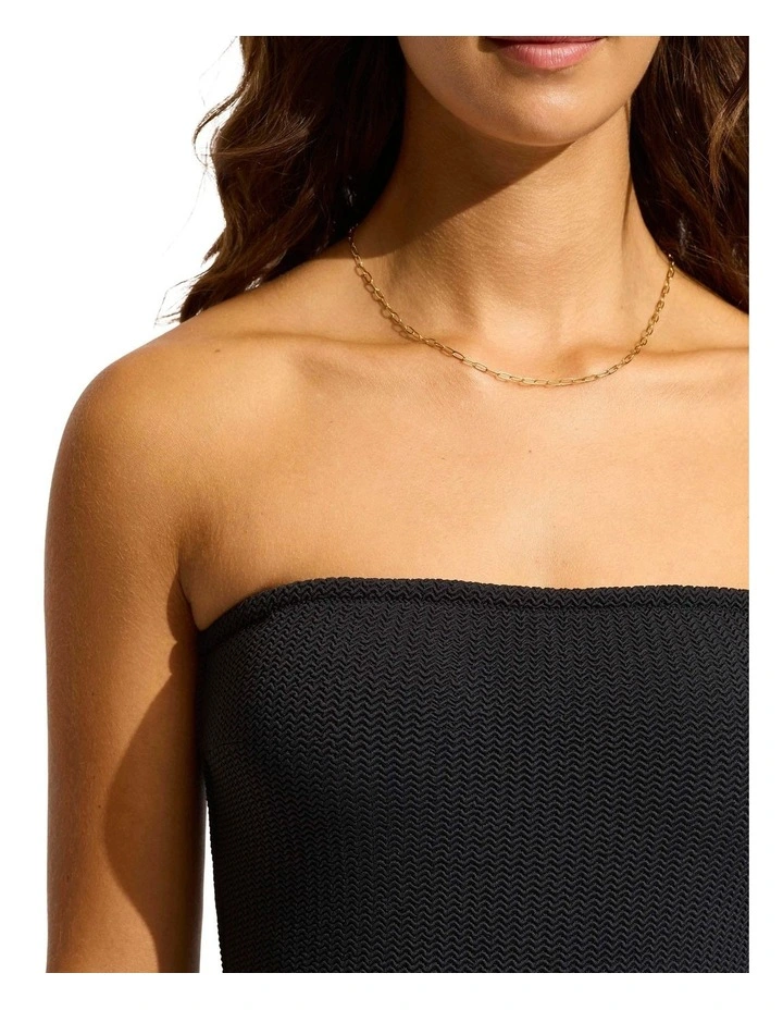 Sea Dive Bandeau One Piece in Black image 4