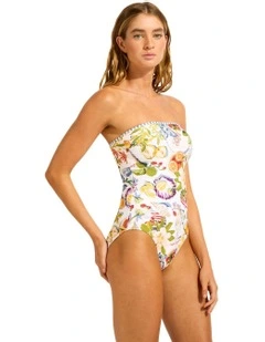 Riviera Coast Bandeau One Piece in White