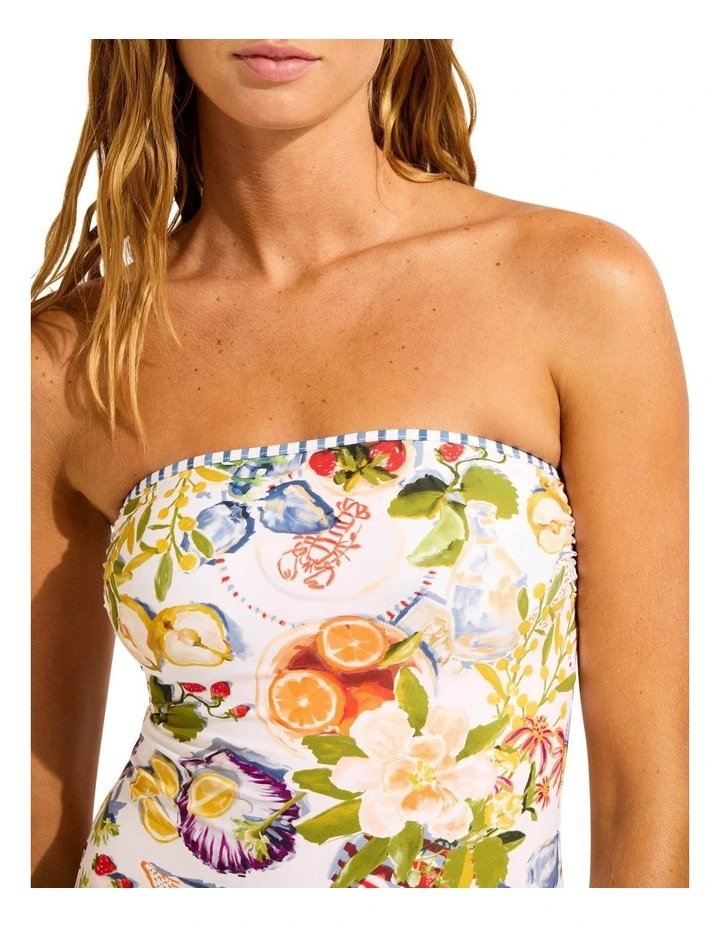 Riviera Coast Bandeau One Piece in White image 3