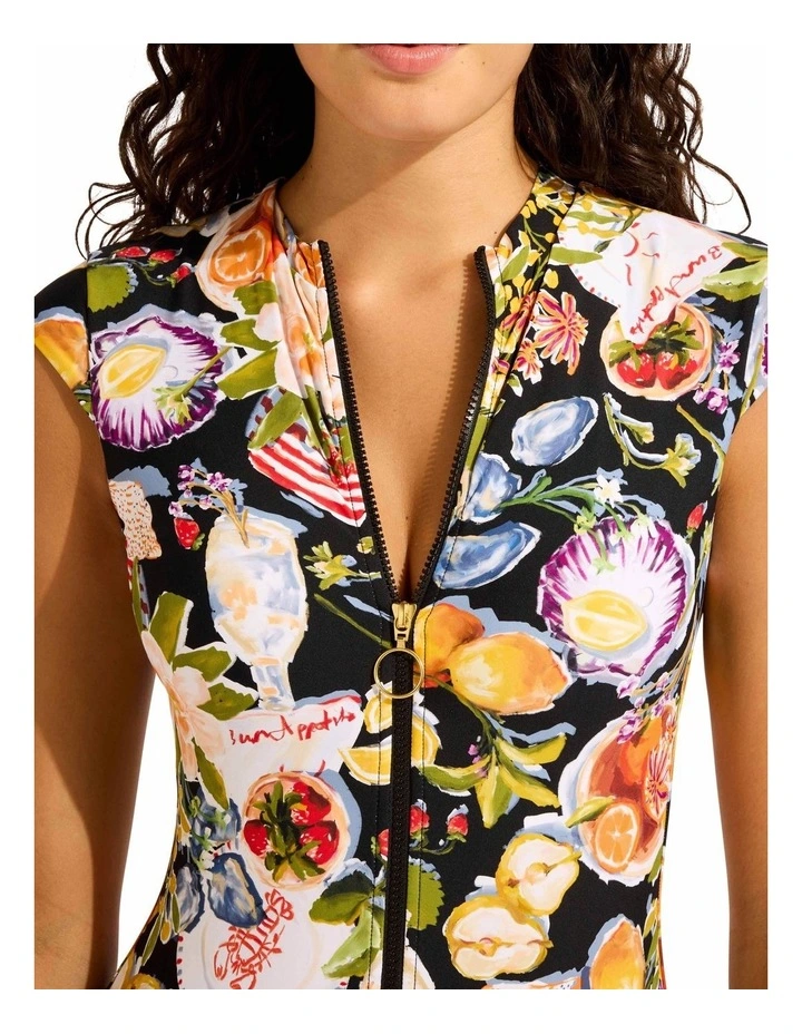 Riviera Coast Black Zip Front One Piece in Black image 3