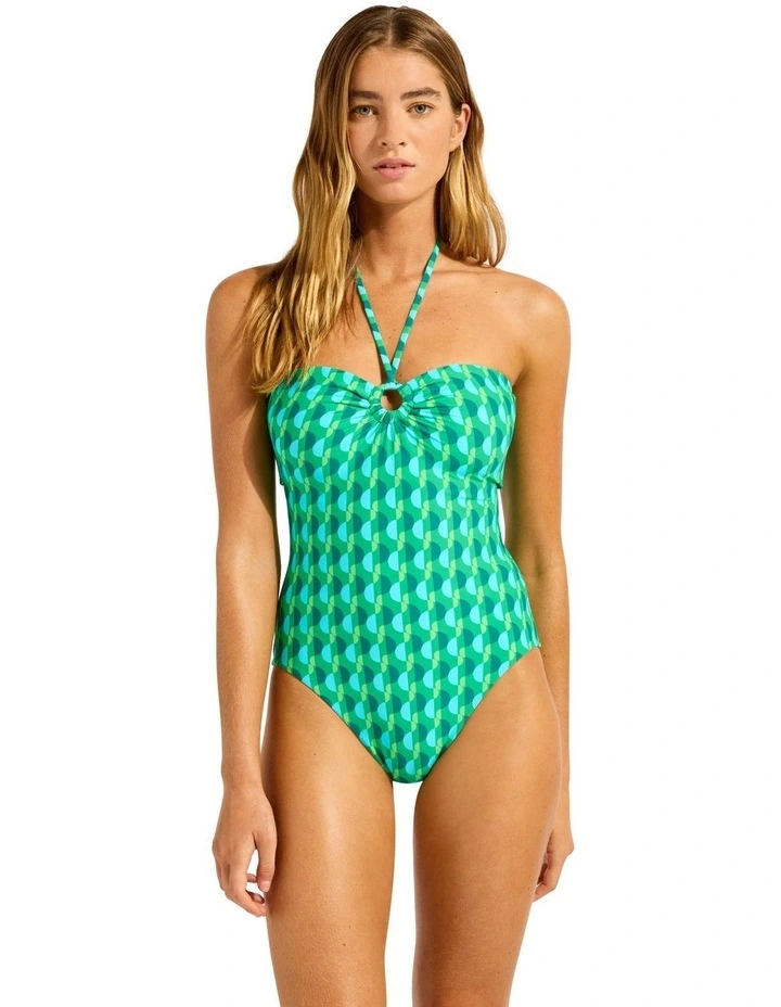 Sorrento Bandeau One Piece in Green image 1
