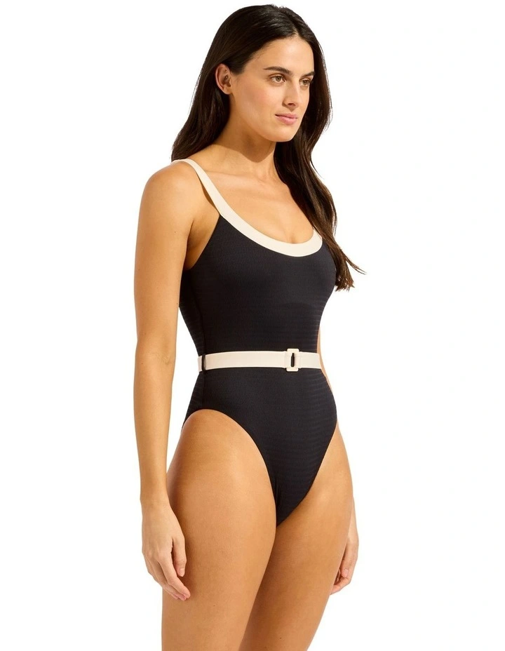 Bandwave Belted Tank Once Piece in Black image 2