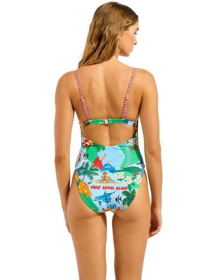Viva Vacation Square Neck One Piece in Multi image 3
