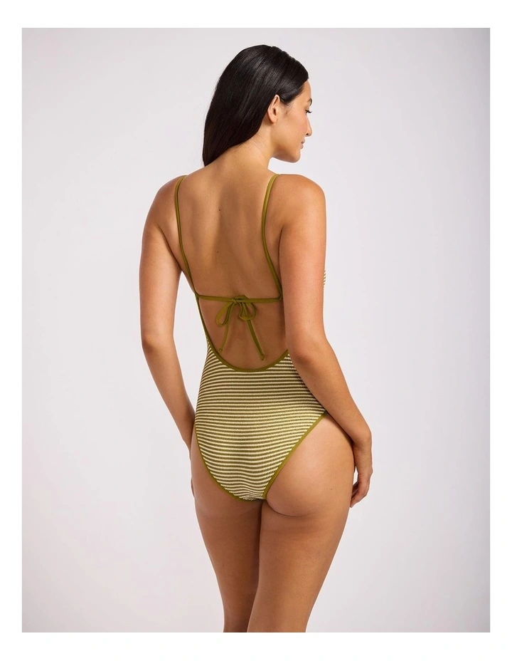 Horizons Scoop Neck Tie Back One Piece in Guacamole image 3