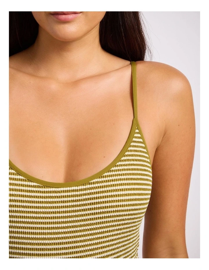 Horizons Scoop Neck Tie Back One Piece in Guacamole image 4
