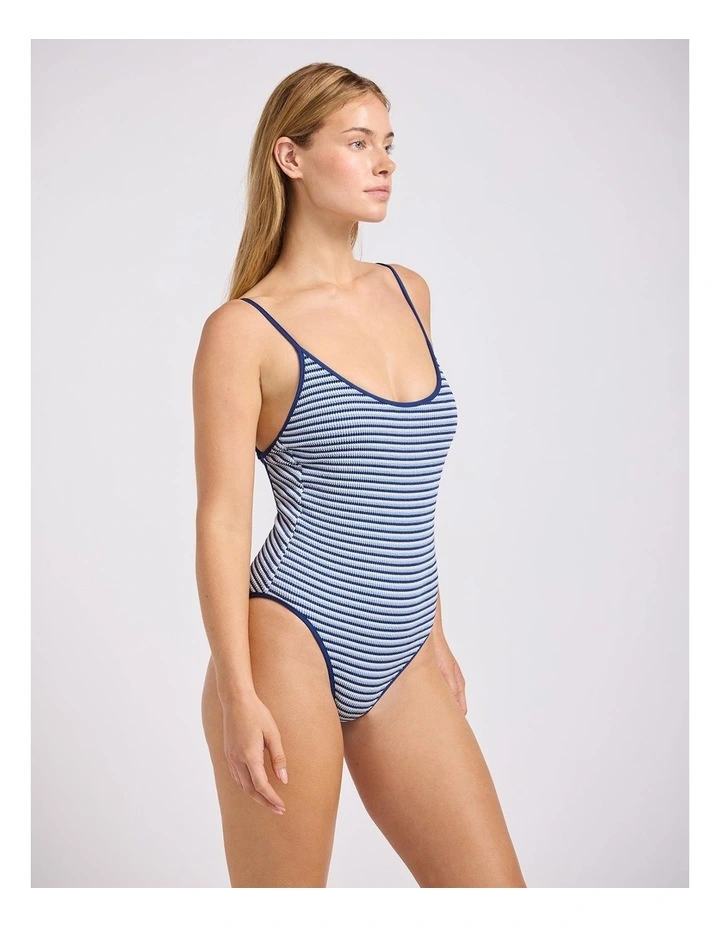 Horizons Scoop Neck Tie Back One Piece in Marine image 2