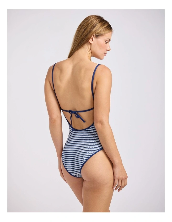 Horizons Scoop Neck Tie Back One Piece in Marine image 3