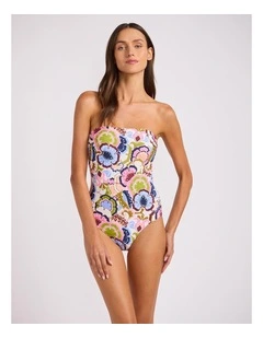 SeaBlossom Bandeau One Piece in Vanilla Floral Print