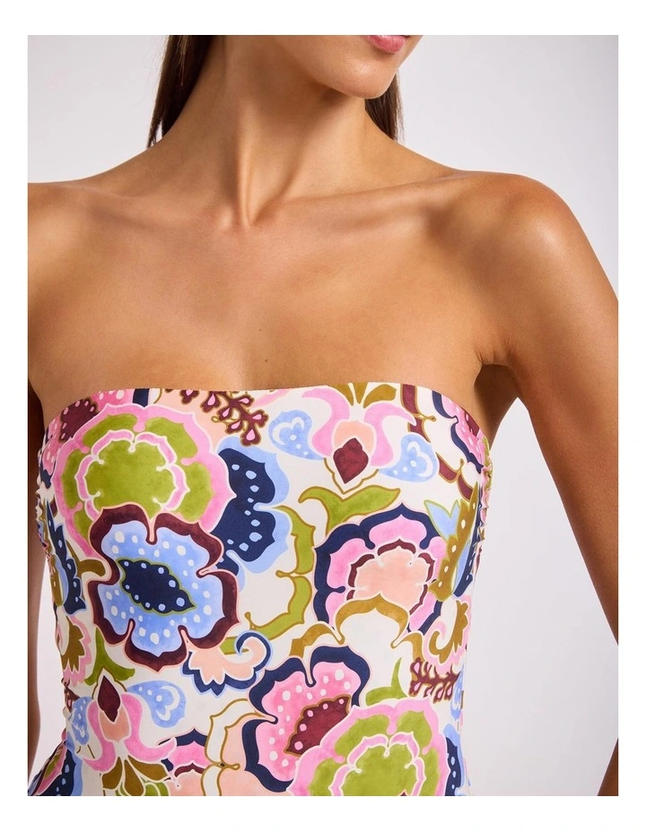 SeaBlossom Bandeau One Piece in Vanilla Floral Print image 4