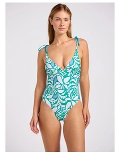 Retro Reef V Neck One Piece Kelly Green