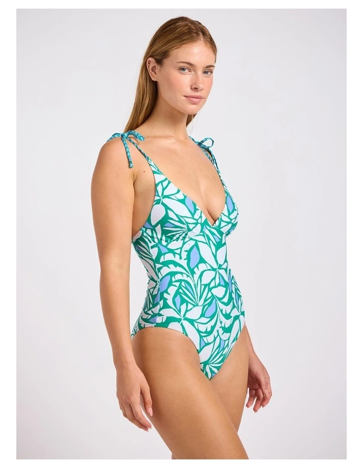 Retro Reef V Neck One Piece Kelly Green image 2
