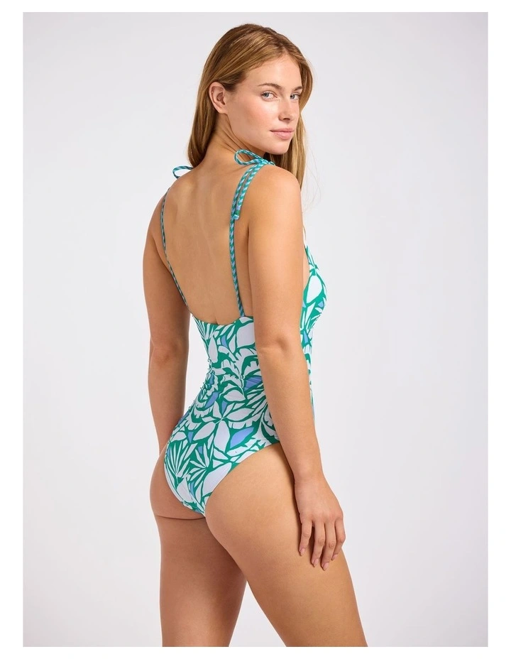 Retro Reef V Neck One Piece Kelly Green image 3