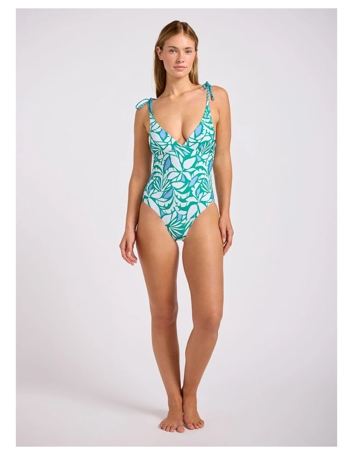 Retro Reef V Neck One Piece Kelly Green image 5