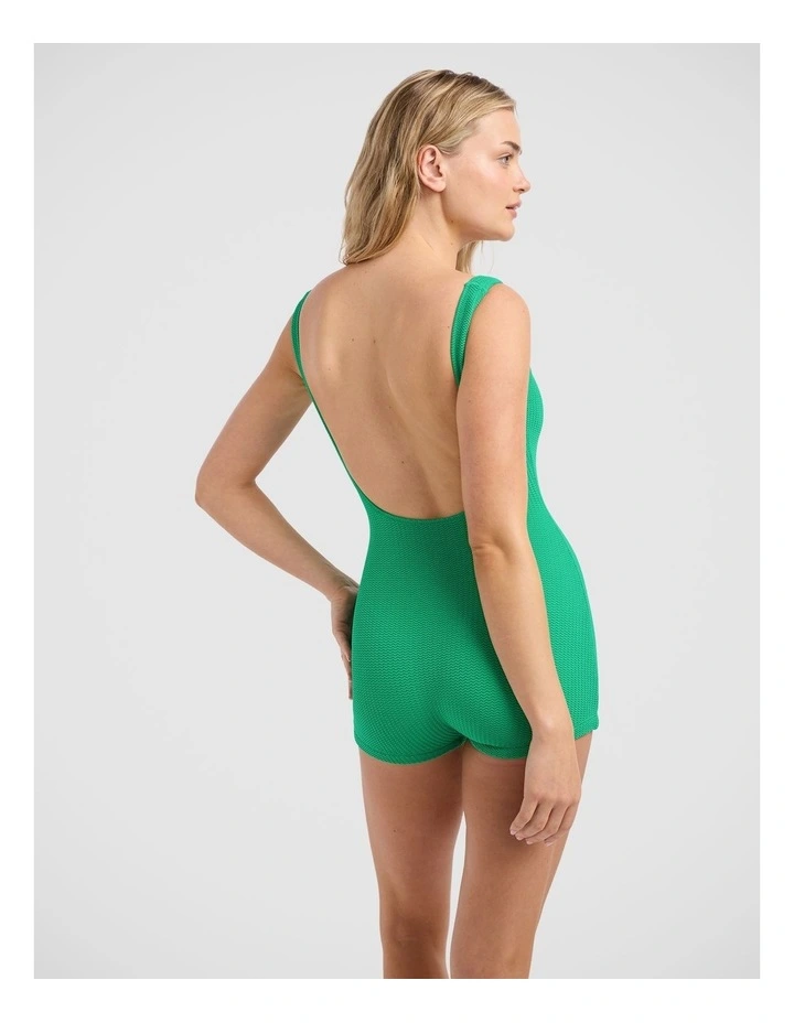 SeaDive Scoop Neck Boyleg One Piece Kelly Green image 3