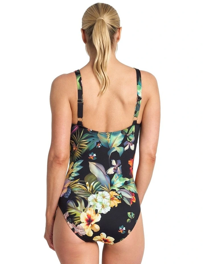 Hibiscus DD/E Bar Front One Piece in Black image 2