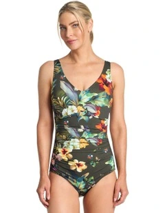 Hibiscus F/G Ruched One Piece in Black