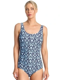 Pintuck Mastectomy One Piece in Blue