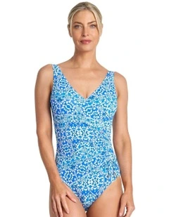 Bazaar Gathered Surplice One Piece in Blue