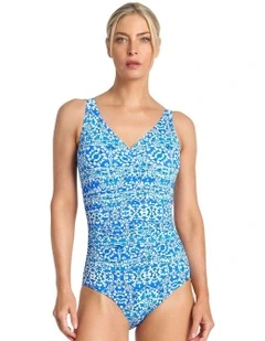 Bazaar DD/E Front Ruched One Piece in Blue