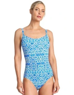 Bazaar E/F Scoop Neck One Piece in Blue