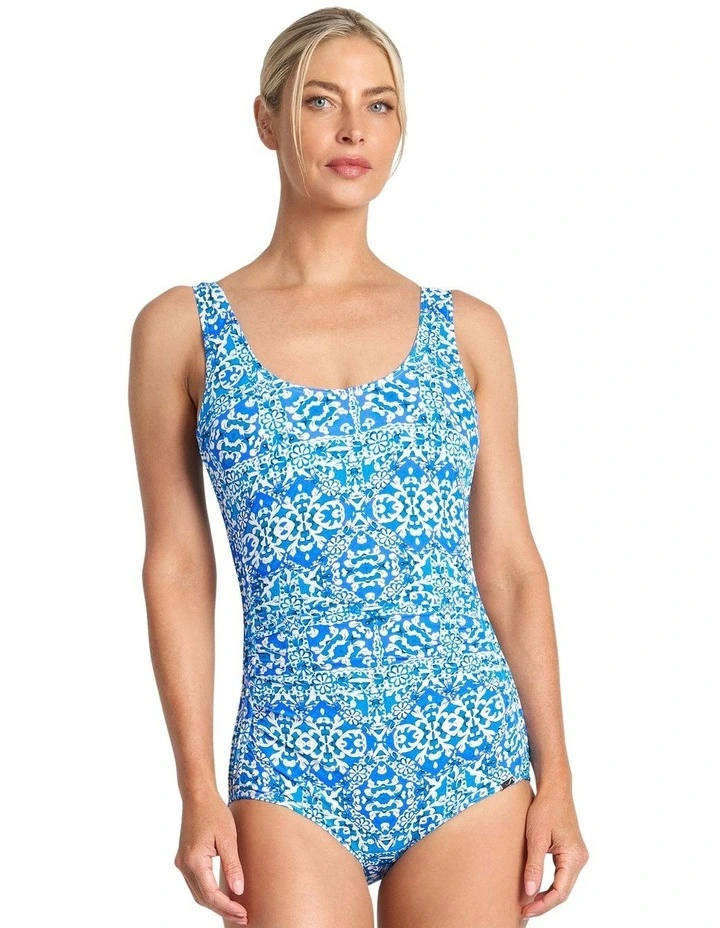 Bazaar Pintuck Mastectomy One Piece in Blue image 1
