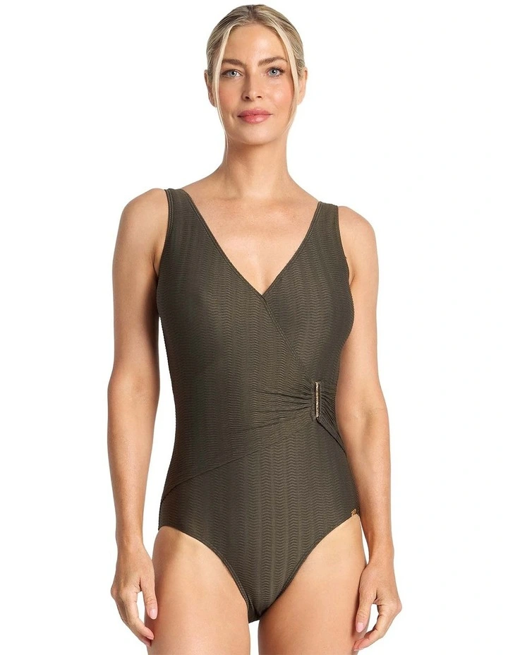 Sky High Bar Surplice One Piece in Green image 1