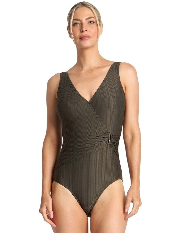 Sky High Bar Surplice One Piece in Green image 2