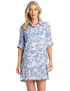 Anchor Ladder Button Shirt in White