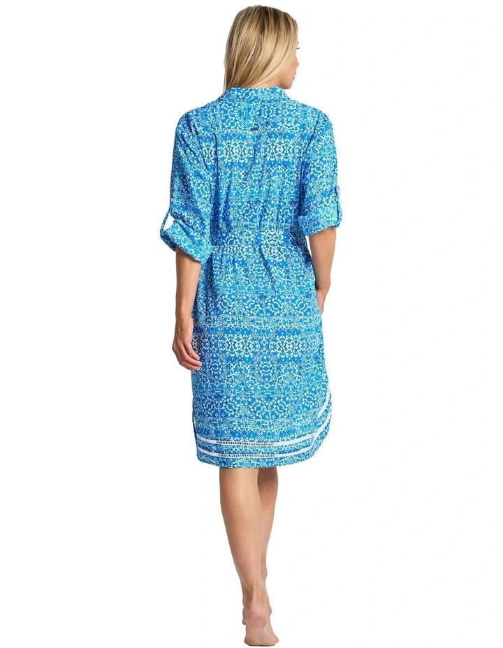 Bazaar Ladder Button Dress in Blue image 4